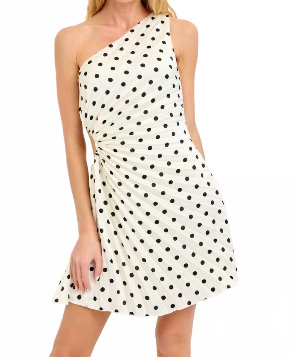 NEW LENA darling dreamer pleated one shoulder dress in white